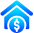 dollar in house icon