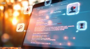 Visual representation of SEO psychology highlighting user behavior signals such as likes, search icons, and engagement actions on a digital interface.