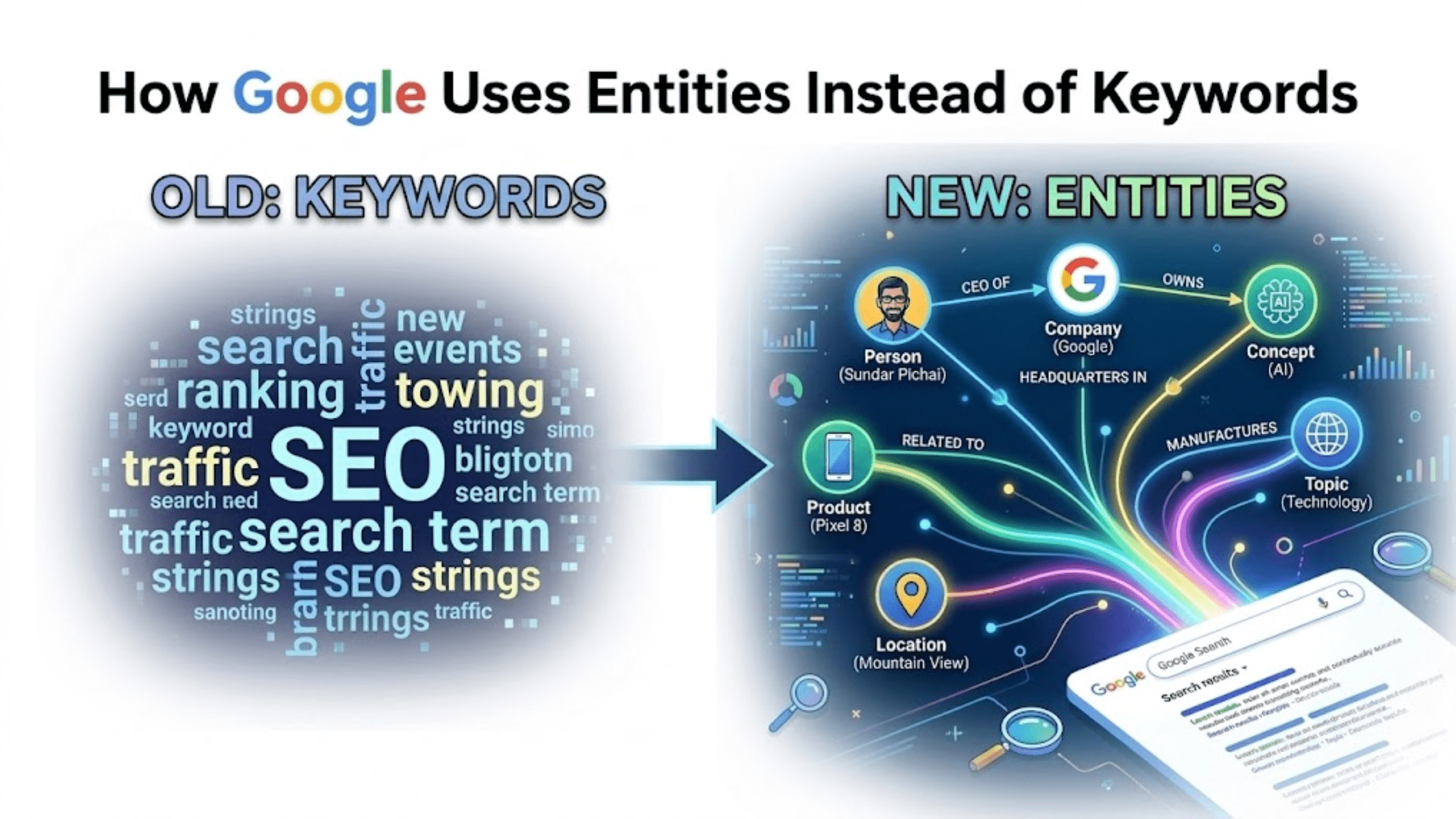 How Google Uses Entities Instead of Keywords - Google Entities SEO